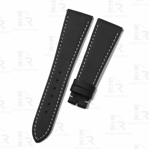 Buy Custom replacement Patek Philippe 5230P Black Canvas leather strap 20mm Handmade for watchband