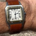 Replacement Chopard orange black leather watch band strap