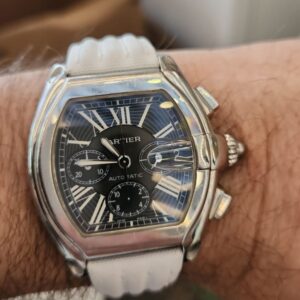 custom Cartier Roadster orange alligator watch strap