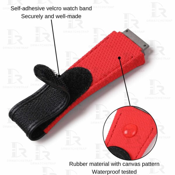 NEW 2023 Buy Custom Richard Mille Red rubber velcro Replacement strap Richard Mille band RM orange watchbands aftermarket (2) NEW 2023 Buy Custom Richard Mille Red rubber velcro Replacement strap Richard Mille band RM orange watchbands aftermarket (2)