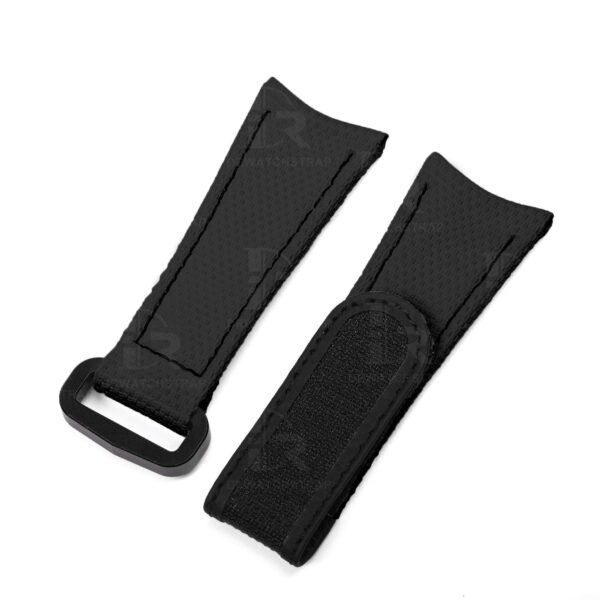 Buy Custom Omega, Garmin rubber velcro Black watch band 20mm 22mm handmade hook and loop watch strap