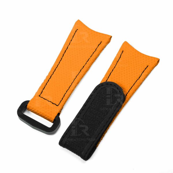 Buy Custom Omega, Garmin rubber velcro Orange watch band 20mm 22mm handmade hook and loop watch strap