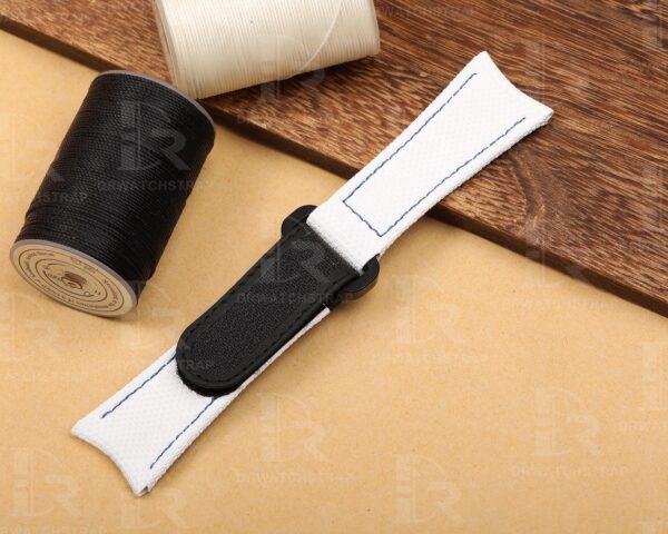 Buy Custom Omega, Garmin rubber velcro White watchbands 20mm 22mm handmade hook and loop watch straps (3)