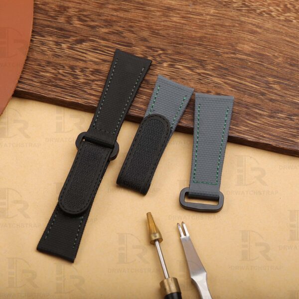 Buy Custom Omega, Garmin rubber velcro watch band 20mm 22mm handmade hook and loop watchstraps (2)