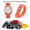 Buy Omega and swatch Moonswatch Nato strap 20mm Orange watch band (3)
