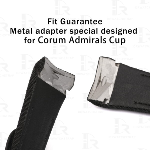 Buy Custom Corum Admirals Cup Black canvas velcro watch band for sale replacement watchstraps (2)