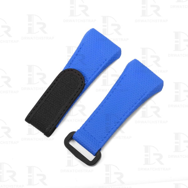 Buy Custom Franck Muller Vanguard v41 Blue Canvas Pattern Rubber velcro watch band for FM strap