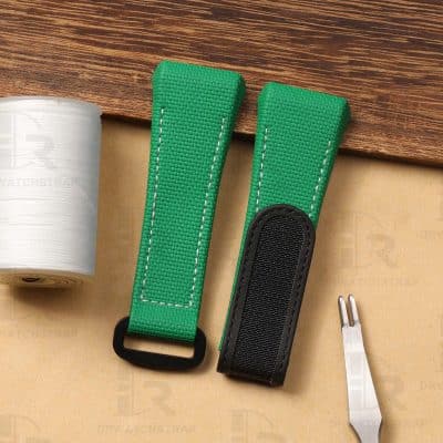 Buy Custom Franck Muller Vanguard v41 Green Canvas Pattern Rubber velcro watch band for FM straps (1)