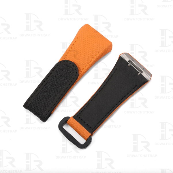Buy Custom Franck Muller Vanguard v41 Orange Canvas Pattern Rubber velcro watch band for FM strap (2)