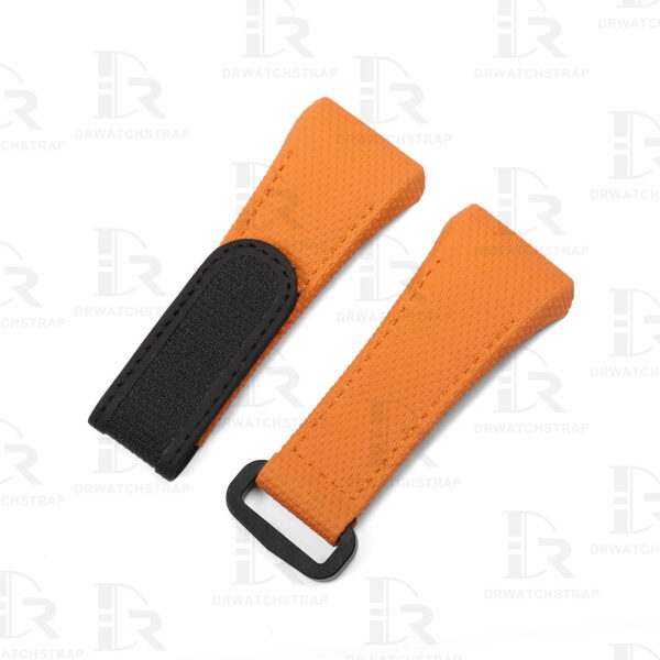Buy Custom Franck Muller Vanguard v41 Orange Canvas Pattern Rubber velcro watch band for FM straps (1)