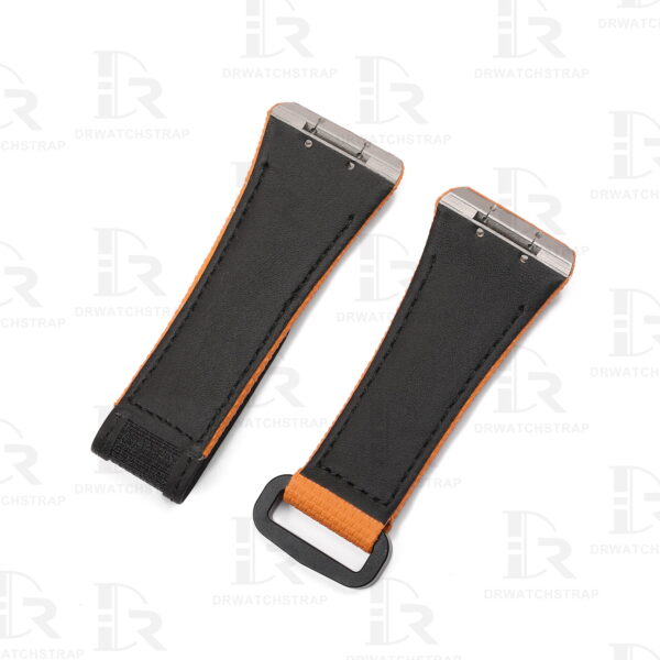 Buy Custom Franck Muller Vanguard v41 Orange Canvas Pattern Rubber velcro watch band for FM straps (2)