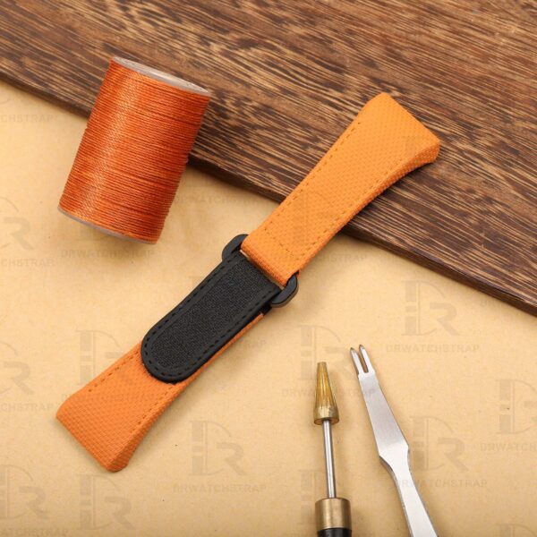 Buy Custom Franck Muller Vanguard v41 Orange Canvas Pattern Rubber velcro watchbands for FM strap
