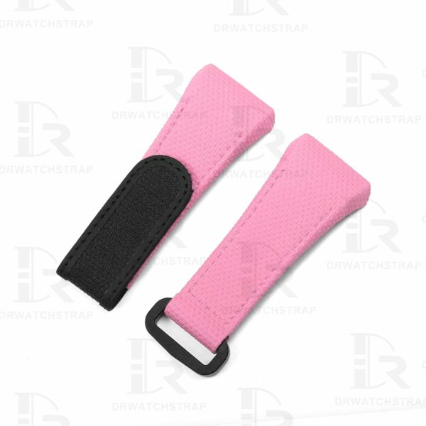 Buy Custom Franck Muller Vanguard v41 Pink Canvas Pattern Rubber velcro watch band for FM straps