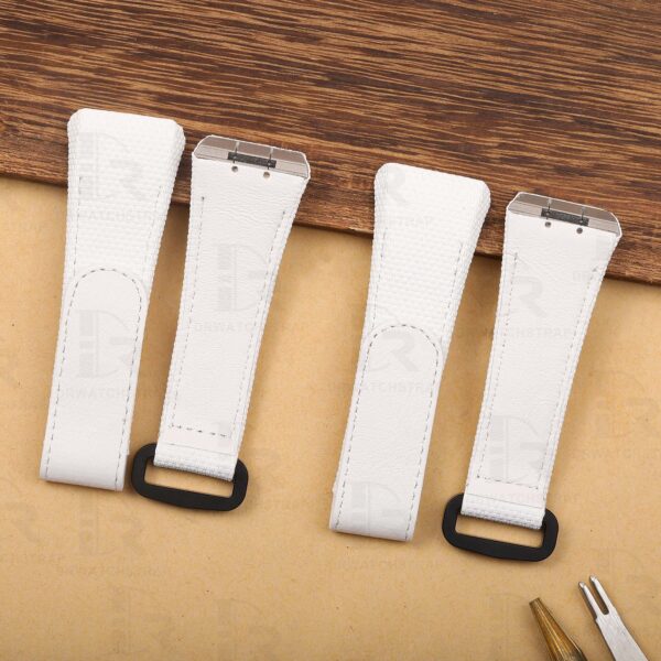Buy Custom Franck Muller Vanguard v41 White Canvas Pattern Rubber velcro watch band for FM strap (1)