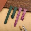 Buy Custom Harry Winston Avenue watch band 15mm Belly Scale American Alligator Green leather watch straps (2)