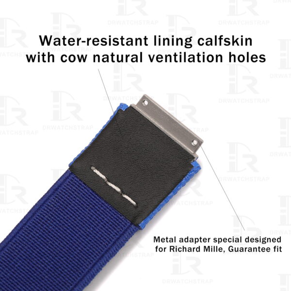 Buy Custom Richard Mille watch strap Blue Rubber Elastic watch band RM 035 030 055 011 067 (3)
