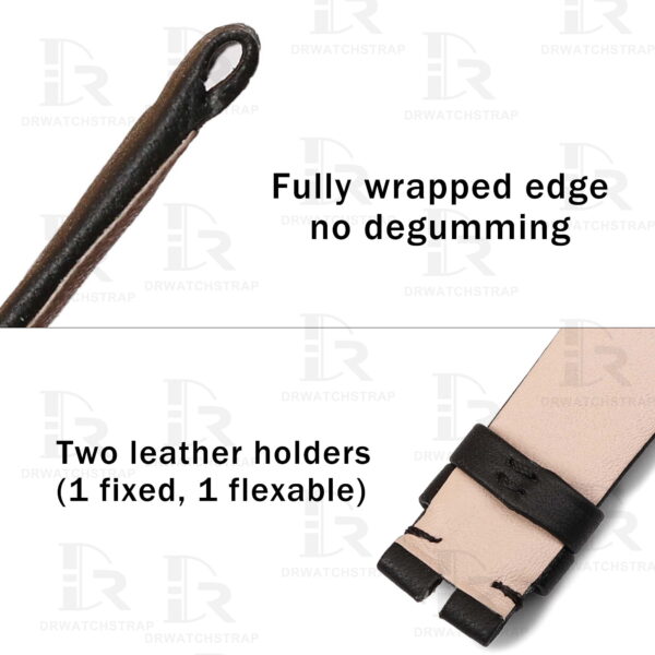 Buy Custom bvlgari b zero1 watch strap Black calfskin leather watch straps (4)