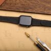 NEW 2023 New Apple watch Black Velcro canvas Pattern Rubber watch strap 38mm 40mm 42mm 44mm watch band (2)