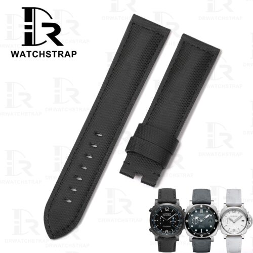 Buy Canvas Panerai Luminor Black Canvas Nylon Strap 22mm 24mm 26mm Handmade watch band (1)