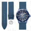 Buy Custom Blancpain x Swatch leather strap 22mm Blue Calfskin leather watch straps