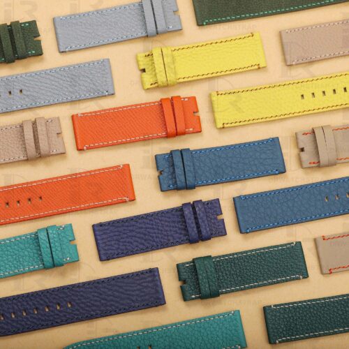 Buy Custom Blancpain x Swatch leather strap 22mm Orange Calfskin leather watch band calf (1)