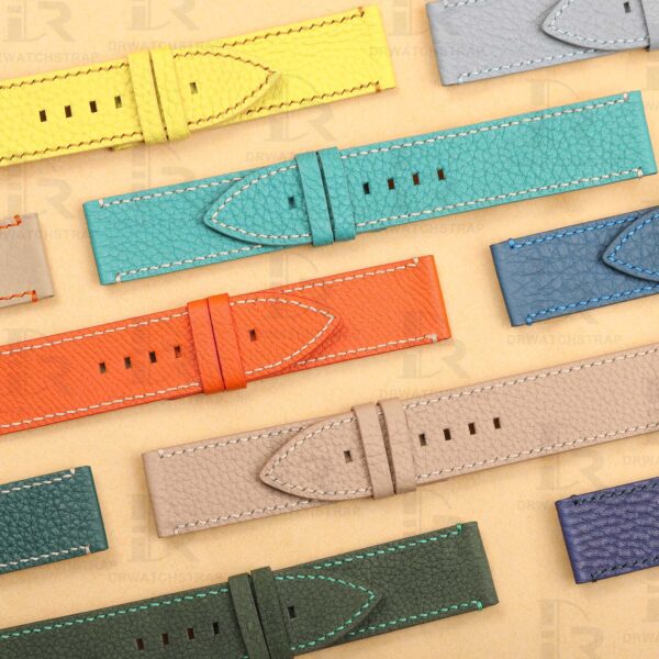 Buy Custom Blancpain x Swatch leather strap 22mm Orange Calfskin leather watch band calf (2)