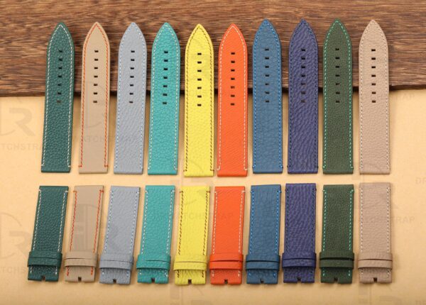 Buy Custom Blancpain x Swatch leather strap 22mm Orange Calfskin leather watch band calf (5)