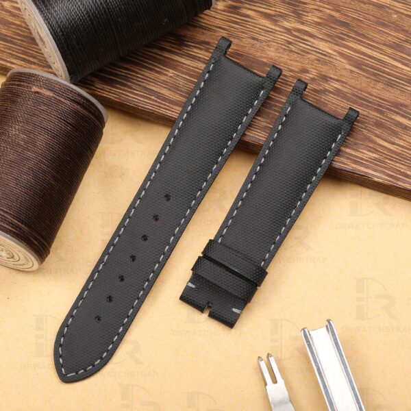 Buy Custom Cartier Pasha replacement strap Black Canvas Nylon handmade watchbands (1)