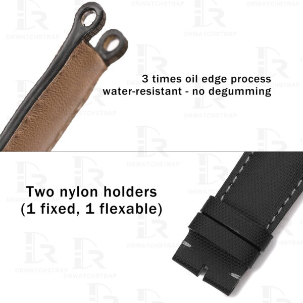 Buy Custom Cartier Pasha replacement strap Black Canvas Nylon handmade watchbands (3)
