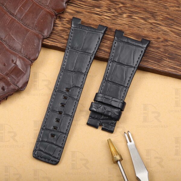 Buy Custom IWC Ingenieur 323909 Black Leather Strap 28mm Replacement watchbands (1)