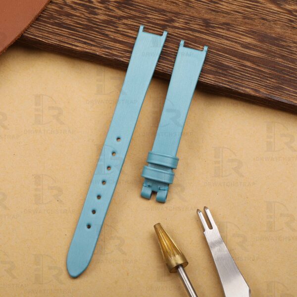 Buy Custom Ice Blue Satin watchbands for Van Cleef & Arpels Alhambra watch straps 10mm 11mm 12mm 13mm replacement (2)