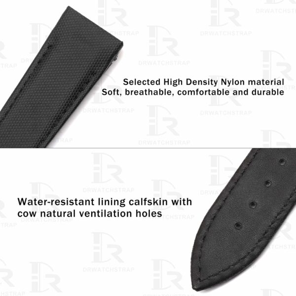 Buy Custom jlc reverso canvas strap 22mm Black Jaeger Lecoultre Handmade watch straps (2)