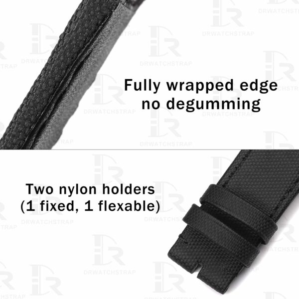 Buy Custom jlc reverso canvas strap 22mm Black Jaeger Lecoultre Handmade watchband (2)