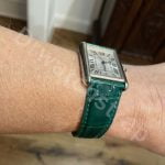 Cartier Tank Red Lizard Custom leather watch band strap replacement (2)