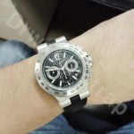 Cartier Santos Medium 35mm red alligator leather watch band strap (1)