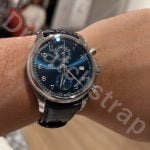 IWC Portuguese Blue leather watch band strap replacement 22mm curved end