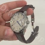 IWC Portuguese brown leather watch band strap replacement 22mm curved end (3)