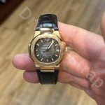 Patek Philippe Nautilus 5712 5711 handmade dark brown leather strap for sale