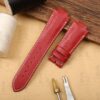 Buy Custom Girard Perregaux laureato straps Red calf Calfskin leather Handmade watchband strap (1)
