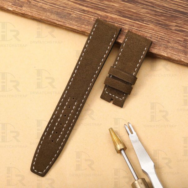 Buy Custom black bay p01 tudor straps Brown Suede leather watch strap replacement 20mm (1)