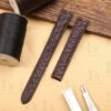 Custom Cartier vendome Must De vintage Round scale Alligator Dark Brown leather watch strap 14mm 16mm replacement watch band