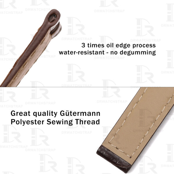 Custom Cartier vendome Must De Round scale American Alligator Dark Brown leather watch strap 14mm 16mm replacement watchbands (3)