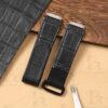 Custom Richard Mille leather straps RM 010 Black leather watch straps watchband replacement for sale (2)