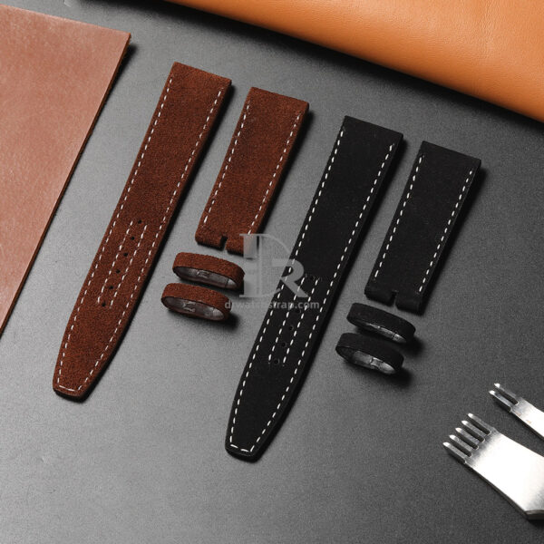 Custom Black Brown Suede leather watch strap replacement for TUDOR Brown Bay P01 20mm (1)