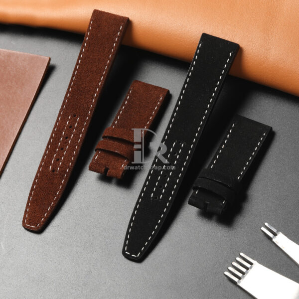 Custom Black Brown Suede leather watch strap replacement for TUDOR Brown Bay P01 20mm (3)