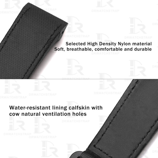 Buy Custom Cartier Santos 100 Black nylon velcro strap 20mm 23mm 24mm Handmade watchbands (2)