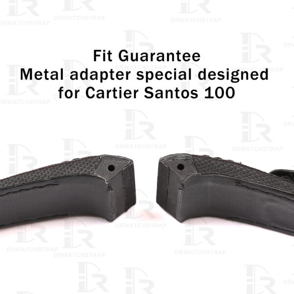 Buy Custom Cartier Santos 100 Black nylon velcro strap 20mm 23mm 24mm replacement watch band (1)