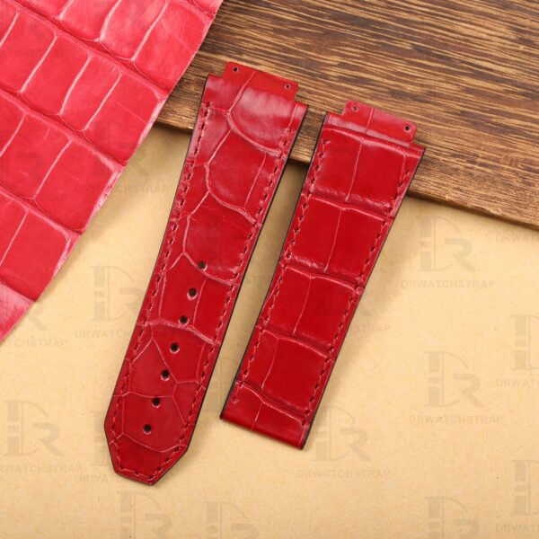 Buy Custom Hublot big bang unico strap Red leather quick release watchband one click straps (2)
