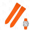 Buy Fluoro-Elastomer (FKM) Cartier Santos rubber straps 21mm Orange watchbands Replacement watch band