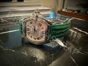 Custom made OEM Replacement Cartier Roadster 20mm 19mm strap black leather watch band